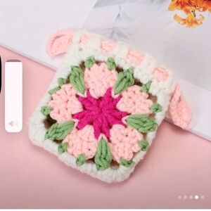 Crochet Floral coin Pouch